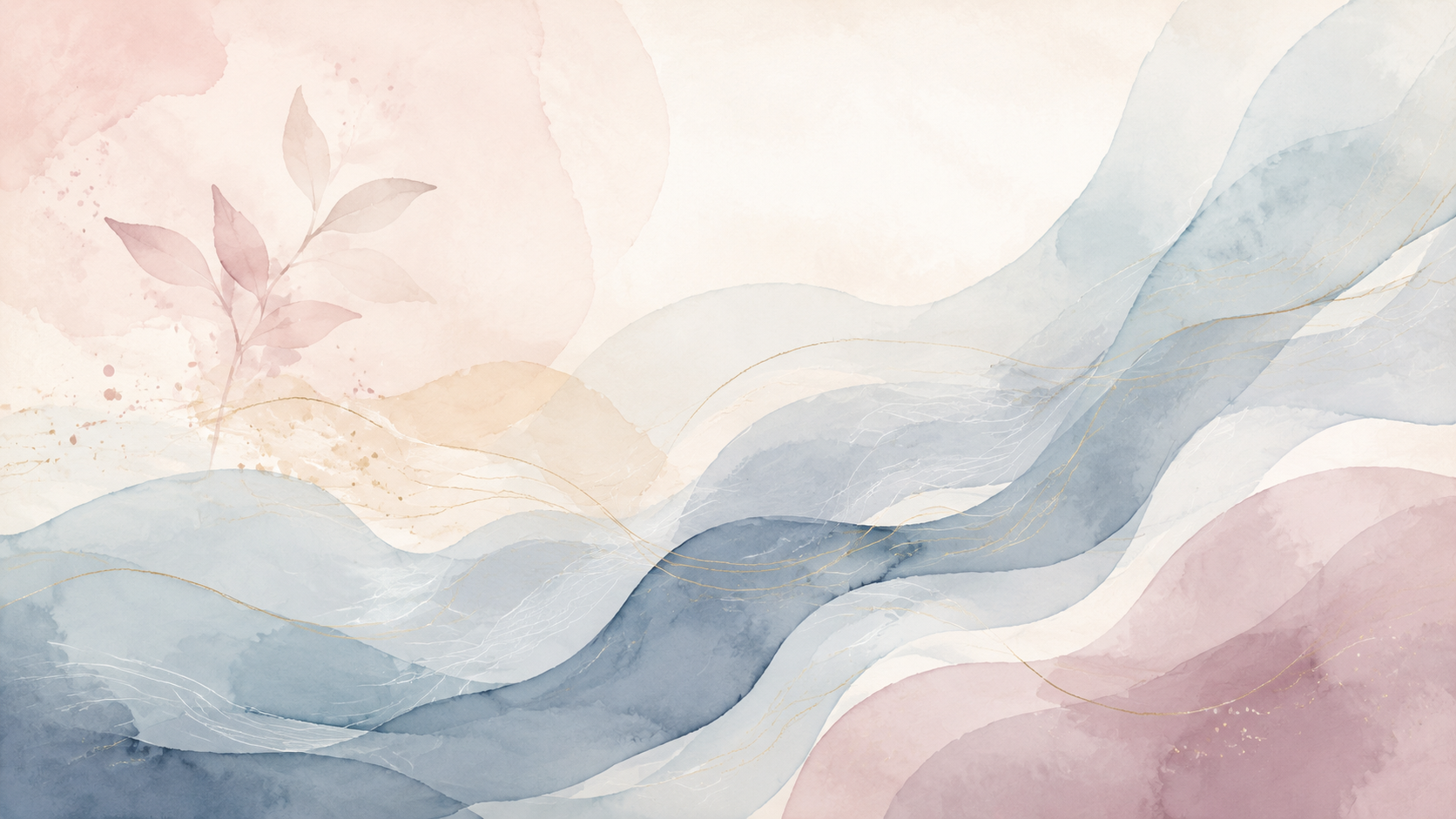Soft blue and blush watercolour illustration.